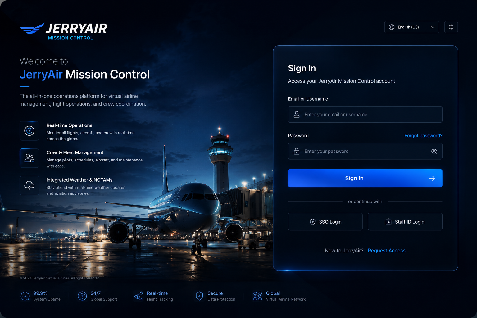 JerryAir Flight Control Centre